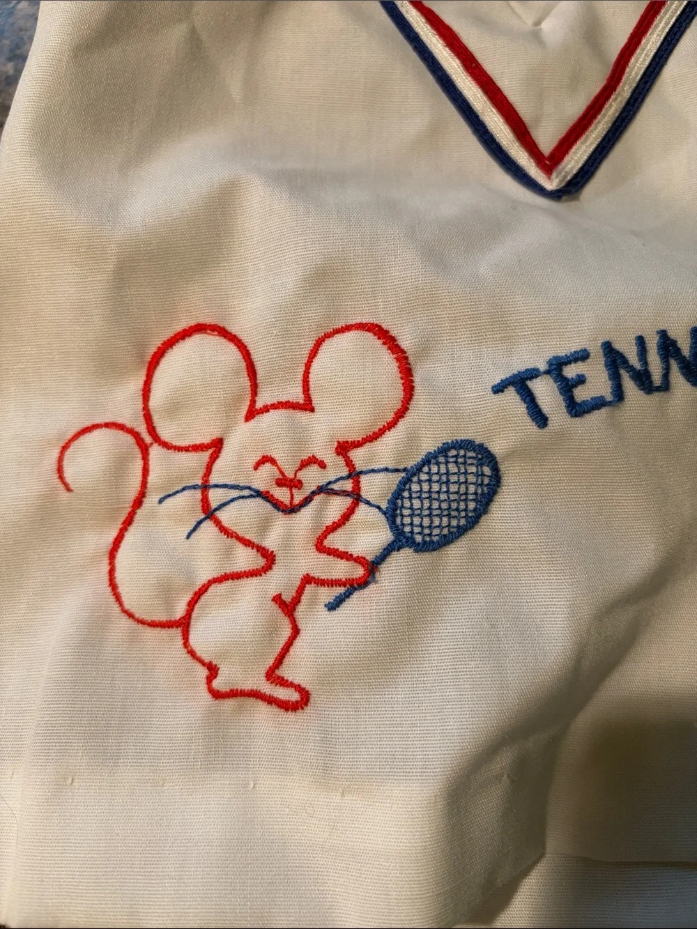 NWT Vintage Nannette White Baby Set with Red & Blue Trim size 14-18 pounds